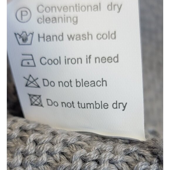 Hooded Sweater Sassy Grey Knit Distressed V-Neck Fringe Detail Womens Medium NEW - Picture 7 of 10